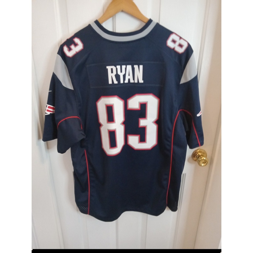 Men's Nike New England Patriots Navy Custom RYAN Game Jersey Size XLarge